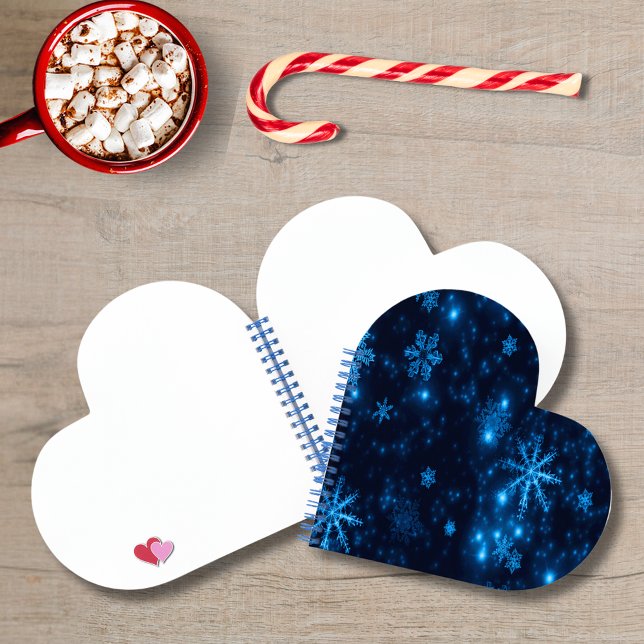 Deep Blue & Bright Snowflakes Heart Notebook (Deep Blue & Bright Snowflakes Heart Notebook)