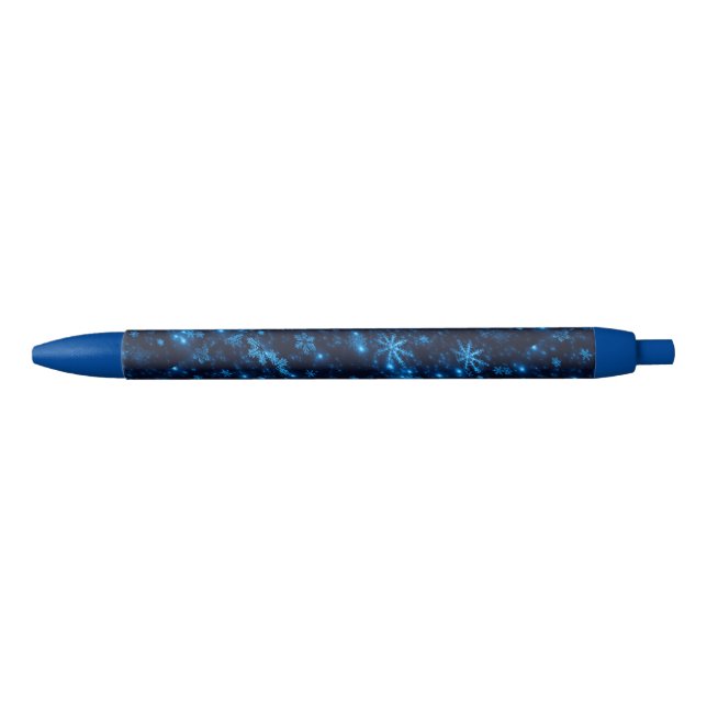 Deep Blue & Bright Snowflakes Pen (Front)
