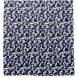 DEEP BLUE CAMO SHOWER CURTAIN