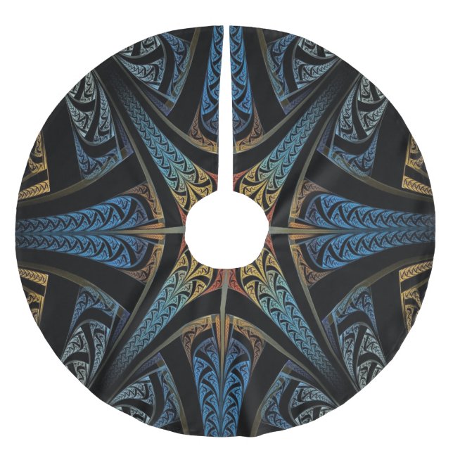 DEEP BLUE CELTIC KNOT CHRISTMAS SKIRT BRUSHED POLYESTER TREE SKIRT (Front)