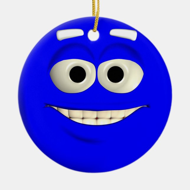 Deep Blue Ceramic Tree Decoration (Front)