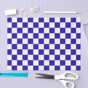 Deep blue checkered tissue paper