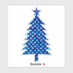 Deep Blue Christmas Tree with Stars