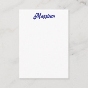 Deep Blue Color Plain Modern Own Name Calligraphy Enclosure Card