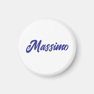 Deep Blue Color Plain Modern Own Name Calligraphy Magnet