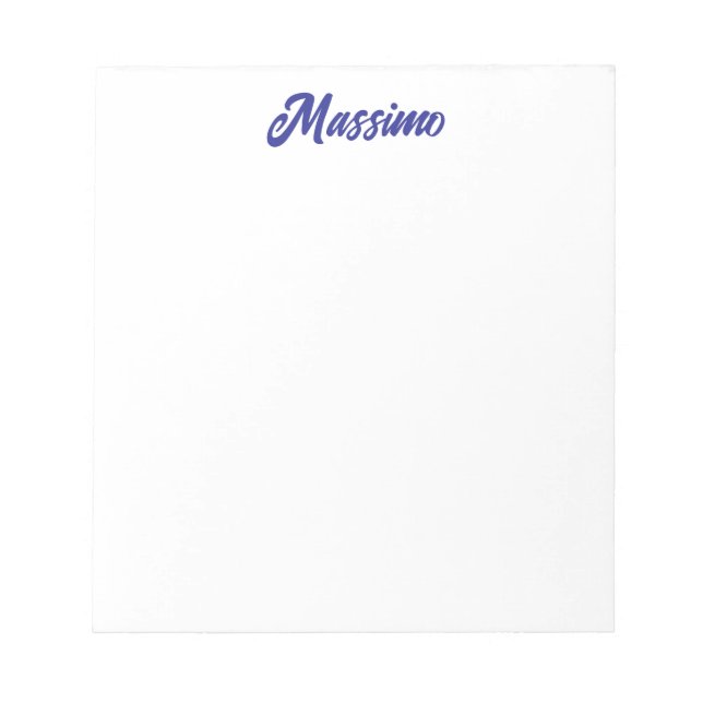 Deep Blue Color Plain Modern Own Name Calligraphy Notepad (Front)
