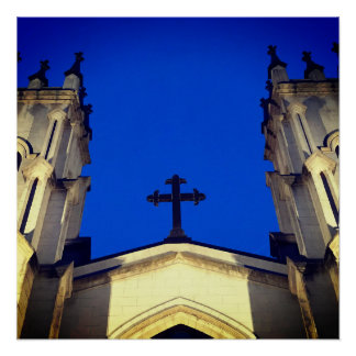 Deep blue cross poster