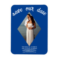 Deep Blue Diamond Photo Wedding Save the Date