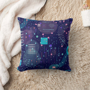 Deep Blue Dreams Abstract Art Cushion