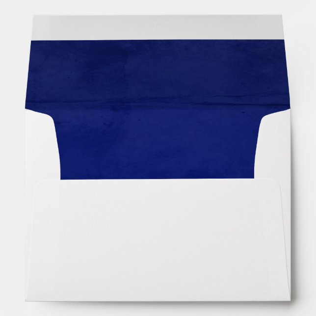 Deep Blue Faux Velvet Textured Look Lining Envelopes (Back (Bottom))