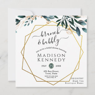 Deep Blue Floral Elegant Fall Wedding Invitation
