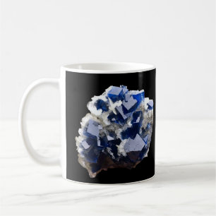 Deep Blue Fluorite Crystal Calcite Vibrant Artwork Coffee Mug