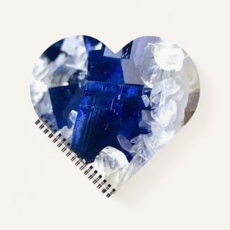 Deep Blue Fluorite Crystal & Flake Calcite 