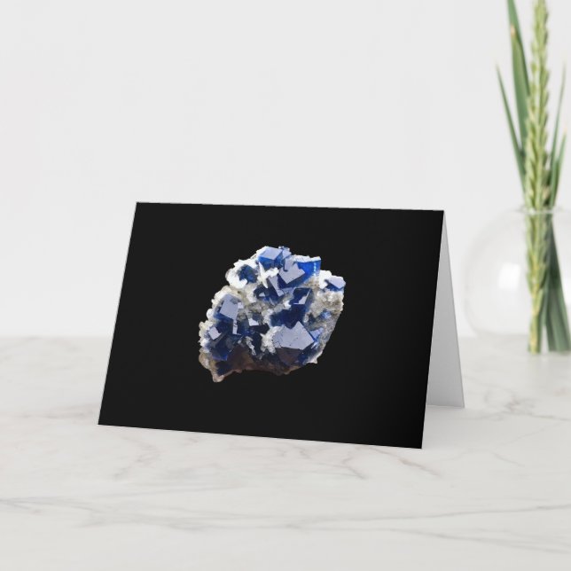 Deep Blue Fluorite Crystal Healing Energy Card (Front)