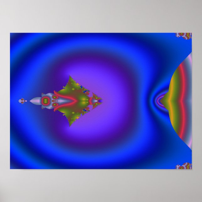 Deep Blue Fractal Poster (Front)