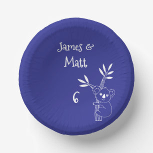 Deep Blue Fun Australian Animals Birthday Paper Plate