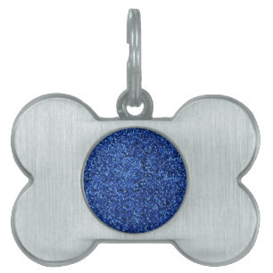 Deep Blue Glitter Pet Name Tag