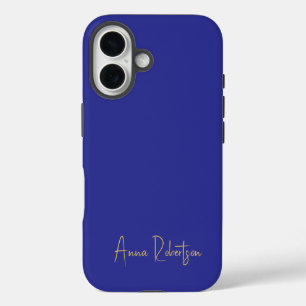 Deep Blue Gold Colours Professional Calligraphy iPhone 16 Case