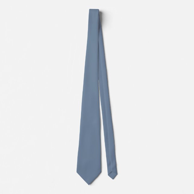 Deep Blue Gray Color Elegant Modern Grey Template Tie (Front)