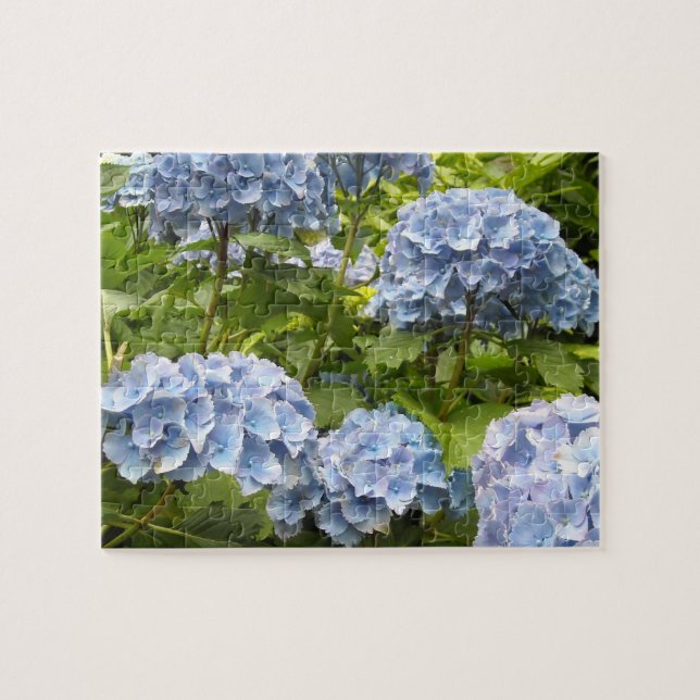 Deep Blue Hydrangeas Jigsaw Puzzle (Horizontal)