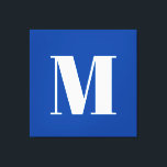 Deep Blue Initial Letter Monogram Modern Stylish Canvas Print<br><div class="desc">Would you like to own a product with the initials of your name? It is very simple,  aesthetic and attractive.</div>