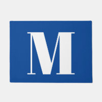Deep Blue Initial Letter Monogram Modern Stylish
