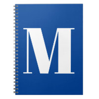 Deep Blue Initial Letter Monogram Modern Stylish