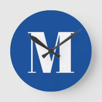 Deep Blue Initial Letter Monogram Modern Stylish