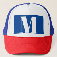 Deep Blue Initial Letter Monogram Modern Stylish