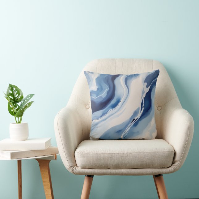 Deep Blue Marble Cushion (Chair)