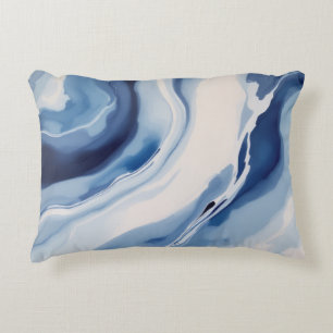 Deep Blue Marble Decorative Cushion