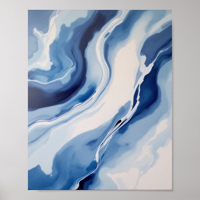 Deep Blue Marble Poster (Front)