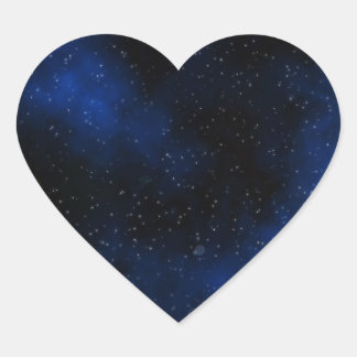 Deep Blue Milky Way Stars Galaxy Solar System Heart Sticker
