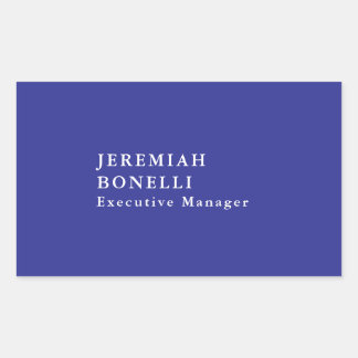 Deep blue minimalist modern plain rectangular sticker