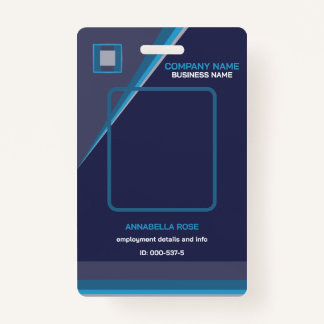 Deep Blue Modern Business ID Badge