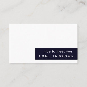 Deep Blue Modern Minimal Colour Block Design Business Card