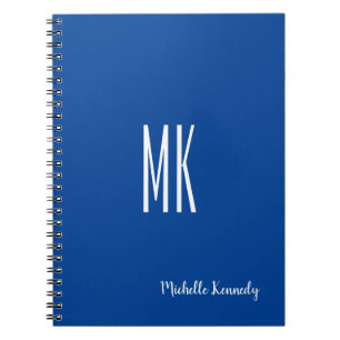 Deep Blue Monogrammed Professional Personalised Notebook