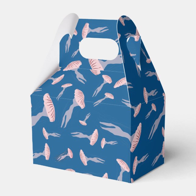 Deep Blue Ocean Jellyfish Pattern Favour Box (Front Side)