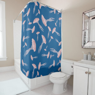 Deep Blue Ocean Jellyfish Pattern Shower Curtain
