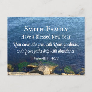 Deep Blue Ocean Photo Christian New Year Biblical Postcard