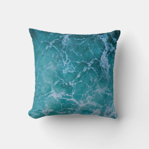 Deep Blue Ocean Waves Cushion