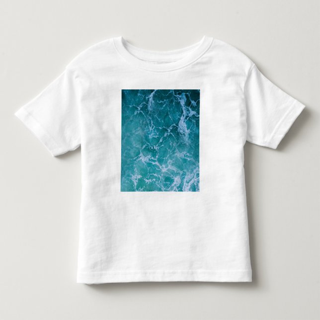 Deep Blue Ocean Waves Toddler T-Shirt (Front)