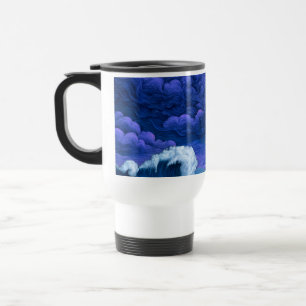 Deep Blue Ocean Waves Travel Mug – Surreal Sea