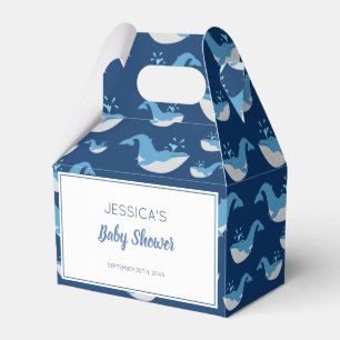 Deep Blue Ocean Whale Baby Boy Baby Shower Favour Box