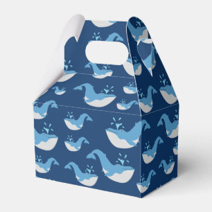Deep Blue Ocean Whale Pattern Favour Box