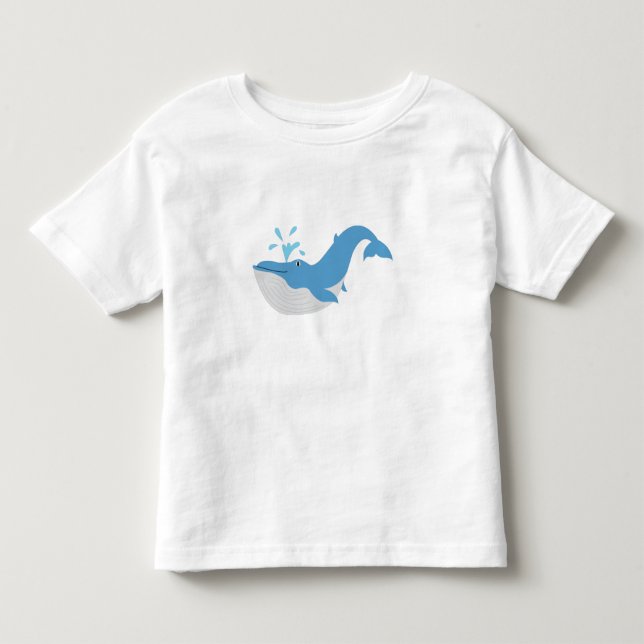 Deep Blue Ocean Whale Toddler T-Shirt (Front)