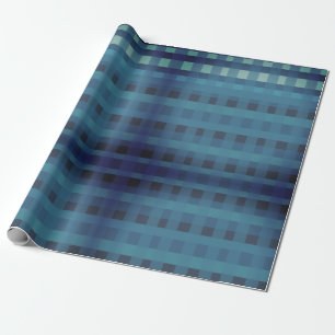 Deep  Blue Plaid, Gingham Pattern  Wrapping Paper