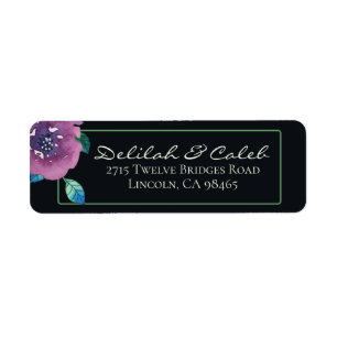 Deep Blue Purple Moody Twilight Floral Wedding