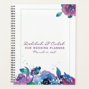 Deep Blue Purple Moody Twilight Floral Wedding Planner