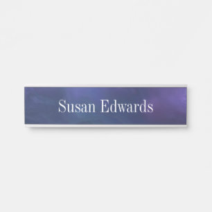 Deep Blue & Purple Name Plates Desk Signs